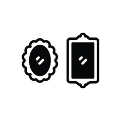 Black solid icon for mirrors 