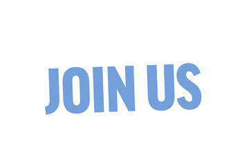 Digital png illustration of join us text in blue on transparent background