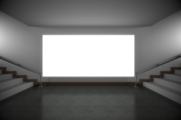 Digital png illustration of window in hallway with stairs on transparent background, copy space