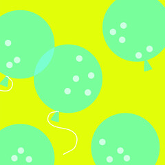 Digital png illustration of green party balloons on green on transparent background
