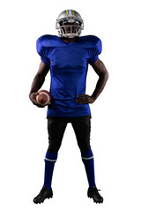 Digital png photo of african american male american football player on transparent background