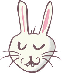 Fototapeta premium Digital png illustration of cartoon rabbit on transparent background