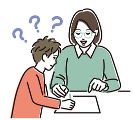 補習授業を受ける男子