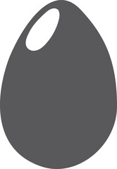 Digital png illustration of grey egg with copy space on transparent background