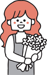 花屋で働く女性