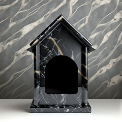  black marble design dog house 