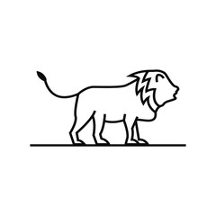 Lion logo design line art style