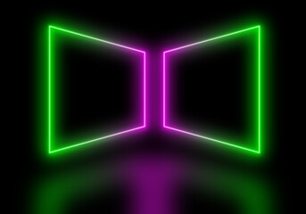 3d render, abstract minimal neon background, abstract background, elegant wave swirls background