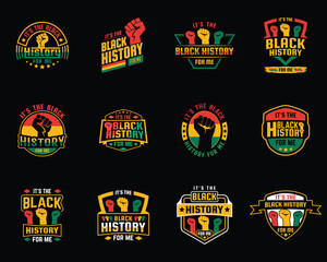 Black history month t shirt design mega bundle with typography black history quote and vector shape