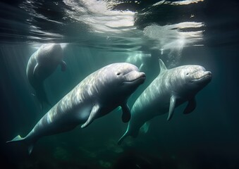 The beluga whale is an Arctic and sub-Arctic cetacean