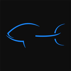 Piranha Outline Logo Design 