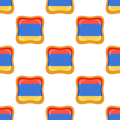 Pattern cookie with flag country Armenia in tasty biscuit