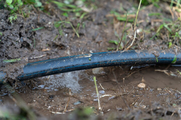 Water leaking on the water hose.