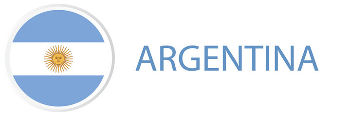 Argentina flag in web button, button icons.