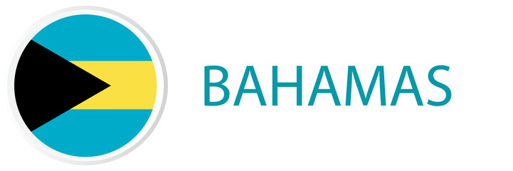 Bahamas flag in web button, button icons.