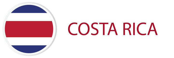 Costa Rica flag in web button, button icons.