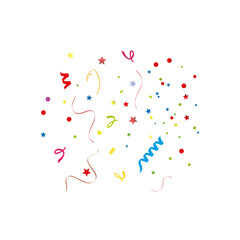 Party Confetti Set Isolated on White. Render Plasticine Confetti Collection. Colorful Firecracker Elements in Various Shapes. Party, Holyday, Surprise or Birthday Events. 