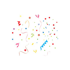 Party Confetti Set Isolated on White. Render Plasticine Confetti Collection. Colorful Firecracker Elements in Various Shapes. Party, Holyday, Surprise or Birthday Events. Vector Illustration