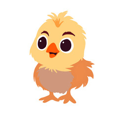 Cute chicken isolated on white background. Vector illustration