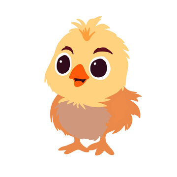 Cute chicken isolated on white background. Vector illustration