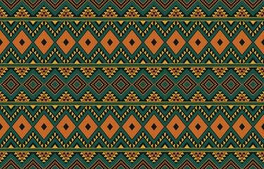 Ethnic abstract ikat art. Aztec ornament print. geometric ethnic pattern seamless  color oriental.  Design for background ,curtain, carpet, wallpaper, clothing, wrapping, Batik, vector illustration.