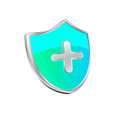 Obraz premium 4 Vector medical shield protection symbol with cross sign