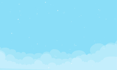 Fototapeta na wymiar Vector cartoon flat style white clouds on blue