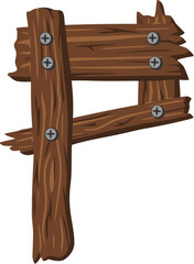Wood Board Alphabet P