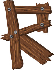 Wood Board Alphabet R