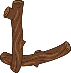 Wood Branch Alphabet L