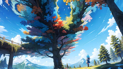 Cute anime girls and fractal wallpapers