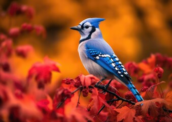The blue jay is a noisy, bold, and aggressive passerine