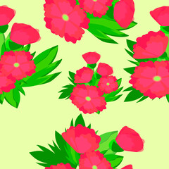 Red Flower Tree Pattern, Tile use for art job, etc.