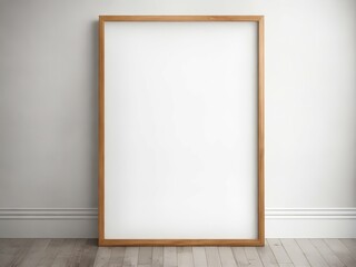 frame mockup on white wall, Wooden mockup, Blank picture frame mockup, blank white wall frame, Artwork template mock up in interior design