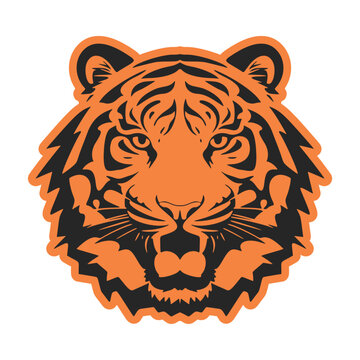 ?A simple picture of a tiger that is easy to recognize. Vector Illustration.
