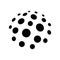 black block polka dot logo design