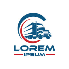 Naklejka premium logo design truck, suitable for companies in the field of transportation