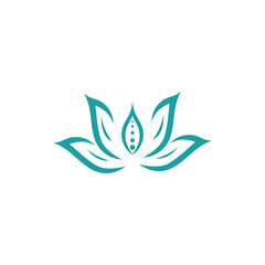 Lotus logo. Line art elegant luxury design template element