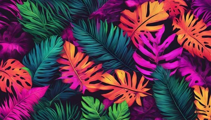 Colorful tropical leaves background.