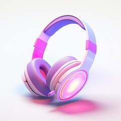 headphones gaming props purple