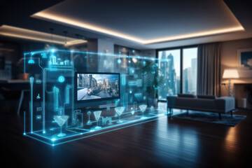 The smart home is isolated background , Modern smart home systems of smart building , Created with Generative Ai Technology