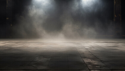 Industrial Sparkle: Concrete Floor with Smoke and Sparks