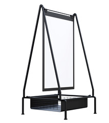 Blank wall mounted street shop advertisement signs isolated on white background. mockup of street store template signboard , Metal cafe restaurant bar plastic badge black white, 3D illustration