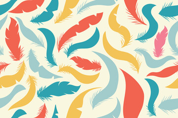 BEAUTIFUL SEAMLESS FEATHERS VECTOR ILLUSTRATION