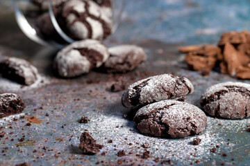 Marble cookies. Appetizing homemade cookies with chocolate