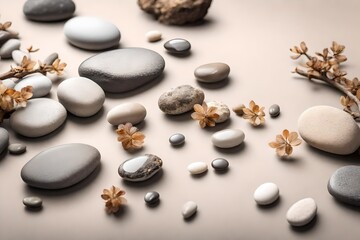 zen stones and leaves generated by AI technology