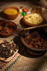 sri lankan Chicken curry  , rice and curry 