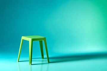 green stool in a room