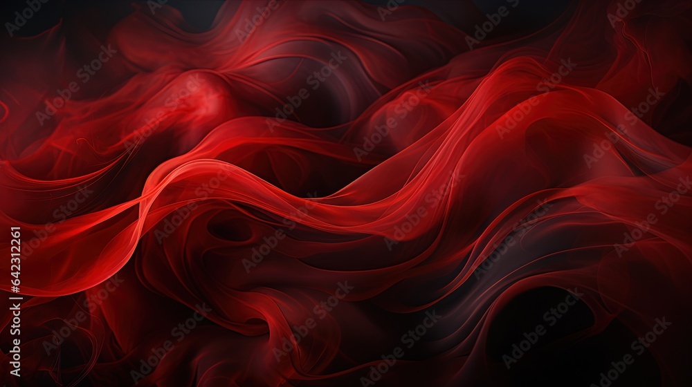 Poster  a red and black background with a wavy pattern on it.  generative ai