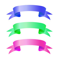Vector colorful ribbons collection on white background